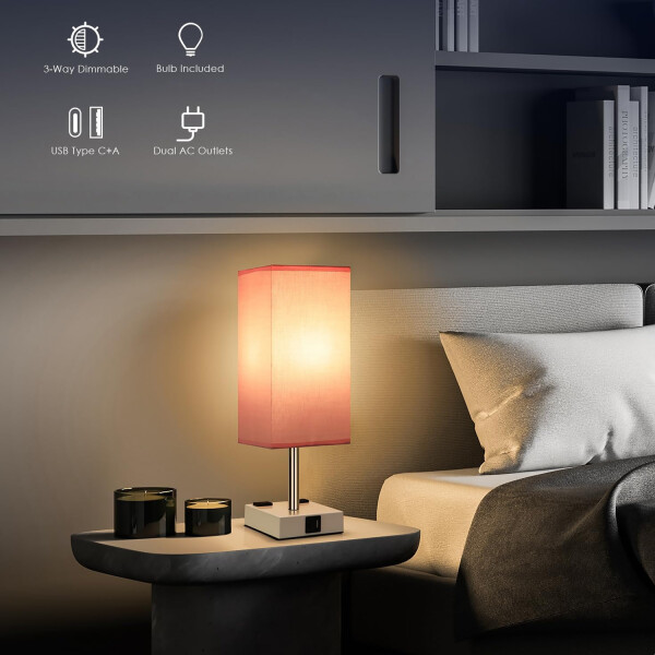 Lámpara de Mesa Touch IMBACK IBK-ILU013 | Con USB-C, USB-A y Enchufes | Moderna y Funcional Rosa Lámpara de Mesa Touch IMBACK IBK-ILU013 | Con USB-C, USB-A y Enchufes | Moderna y Funcional Rosa