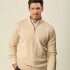 Buzo Lambswool Medio Cierre Beige
