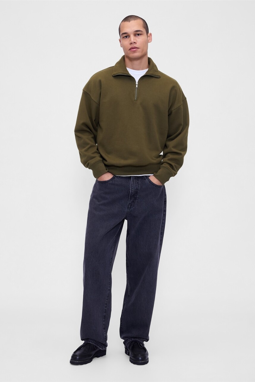 Buzo Deportivo Medio Cierre Hombre Ripe Olive