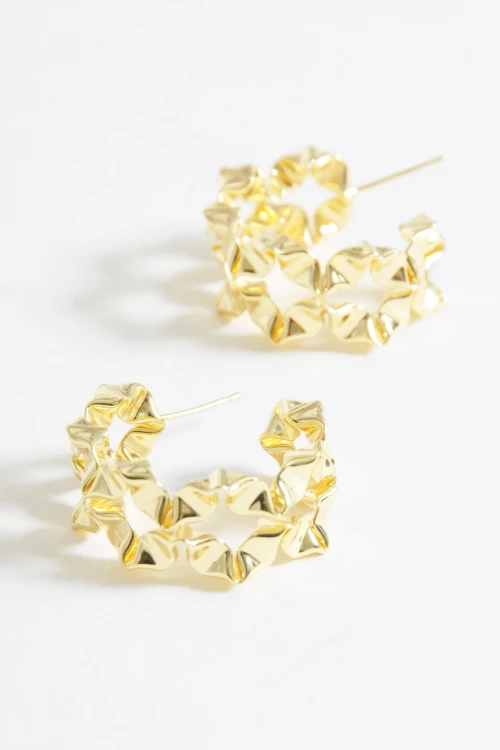 Aros texturizados medianos dorado