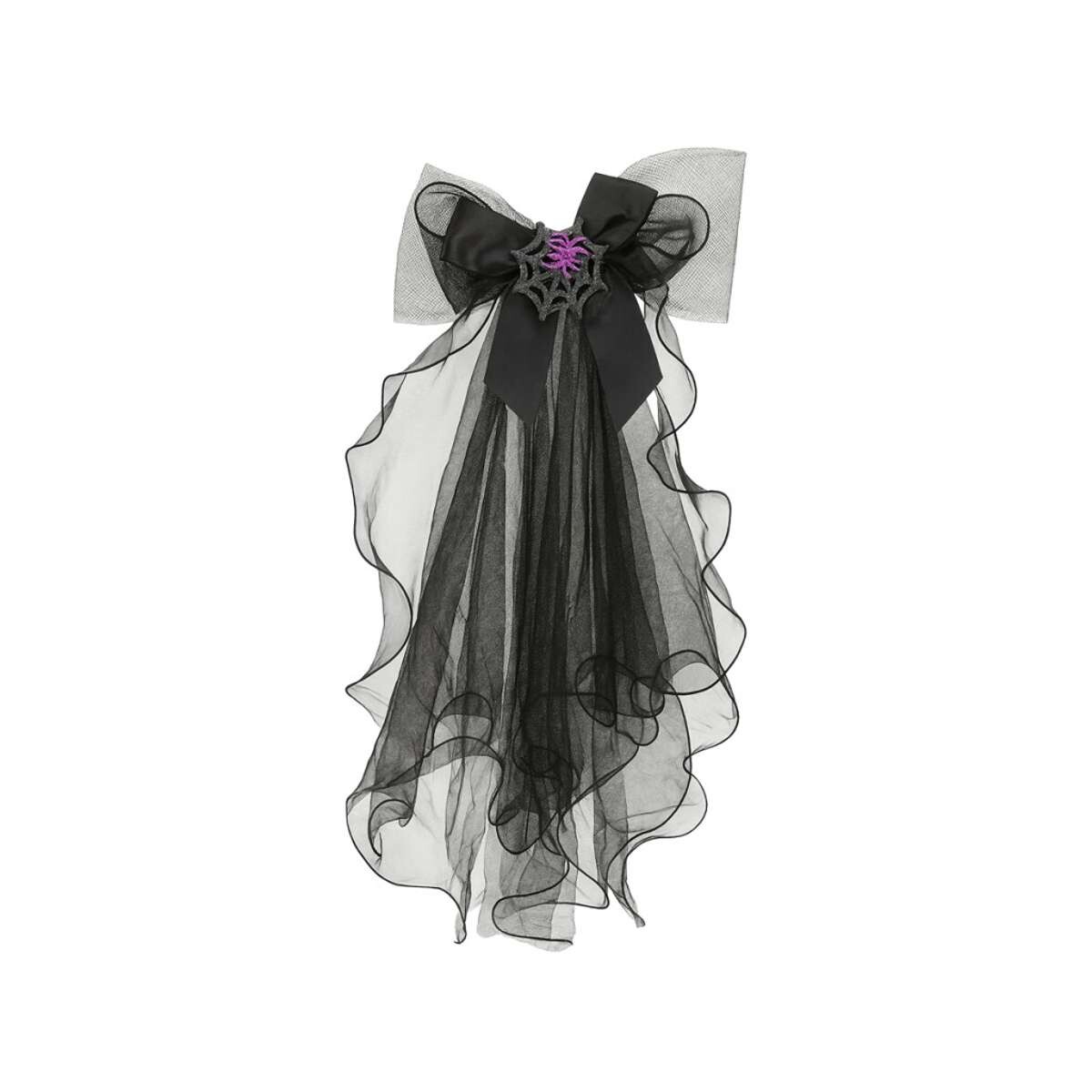 Disfraz con falda de tul negra Halloween con diseño de telaraña - Negro 