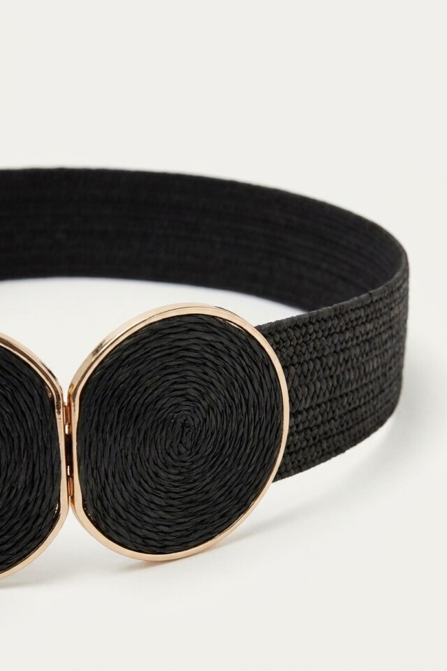 Cinturon rafia negro