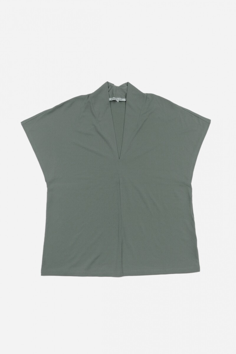 Blusa escote V - Mujer VERDE OLIVA