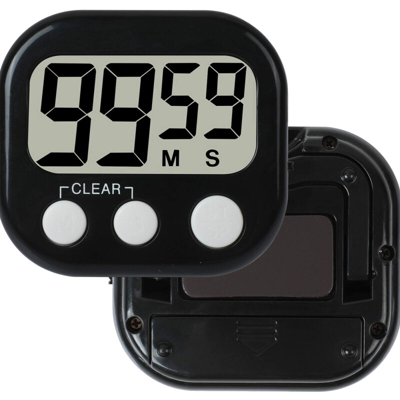 Timer Reloj de Cocina Magnético Digital Negro