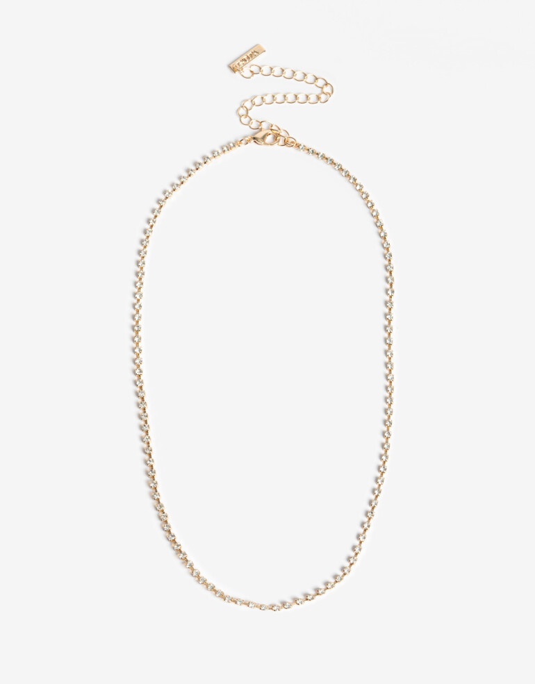 Collares Cortos Metal Collar Corto Strass - Dorado