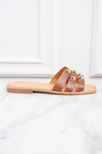 Sandalia Cuero Apliques Whisky