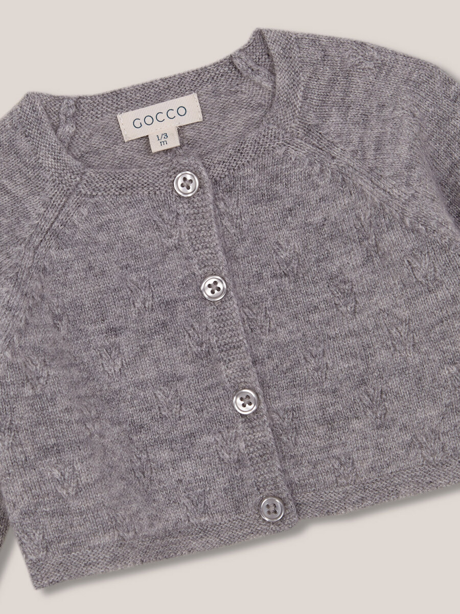 Chaqueta Punto Especial Gris Melange