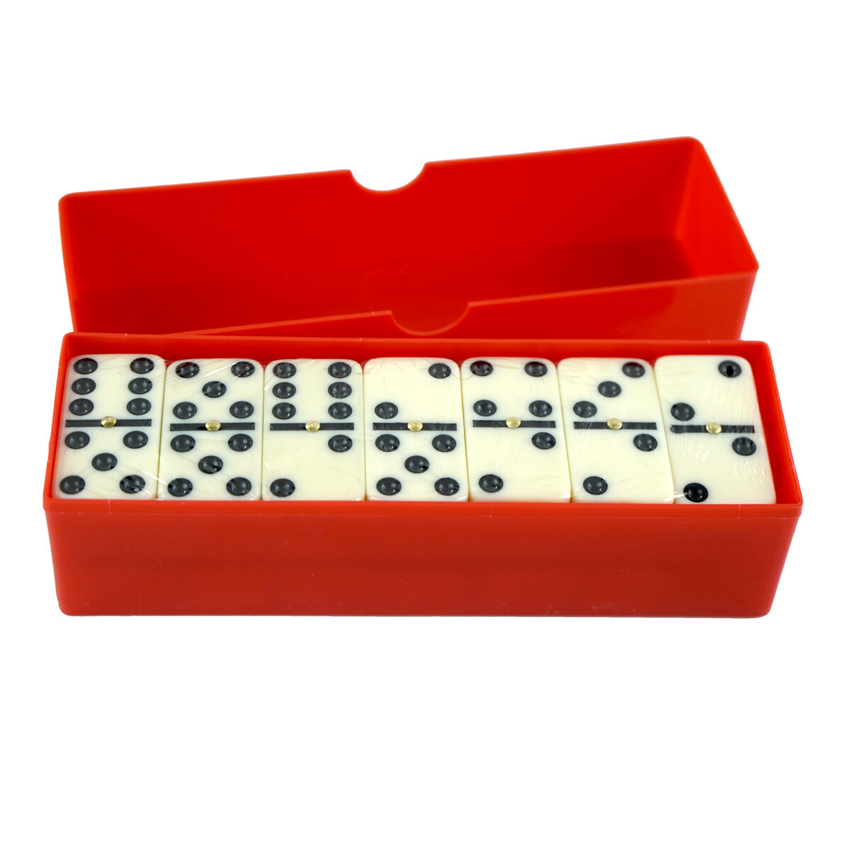 DOMINO 28PCS CAJA PLASTICO DOUBLE 