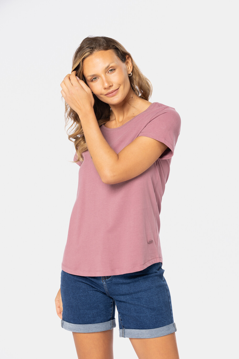 REMERA BÁSICA DE ALGODÓN Rosa oscuro