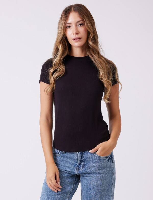 Remera Basica Modal NEGRO