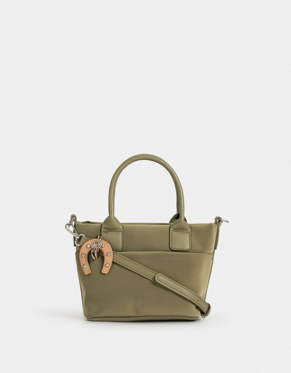 Cartera Mini City Con Charm - Verde Oliva 