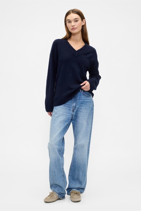 Buzo Cuello V Mujer Navy Uniform