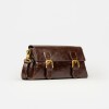 Bandolera Elise en cuero arrugado Marron