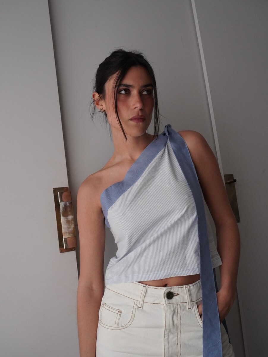 Stripes Top - Celeste 