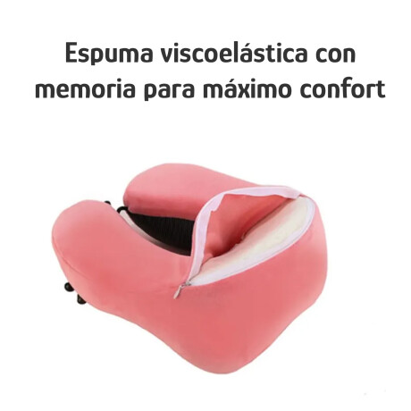 Almohadón De Viaje Viscoelástico Cervical C/Memoria Afelpado Rosa