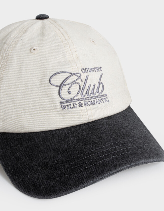 Caps Gorra Denim Bordada - Combinacion Bicolor
