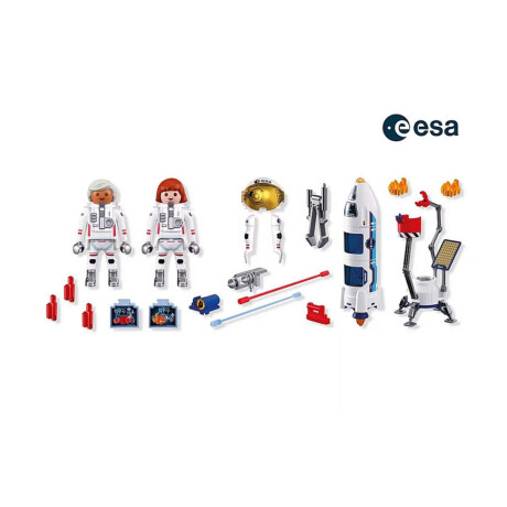 Dos Astronautas Con Cohete Espacial Playmobil 71 Piezas