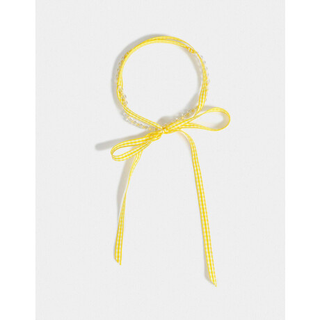 Choker Cinta Con Beads Dorado