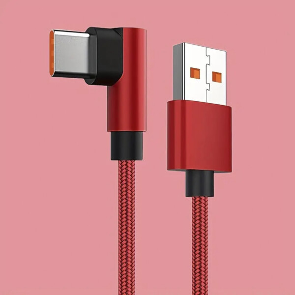 Cable Datos Usb A Tipo C Super Reforzado Lateral Marvo Variante Color Rojo