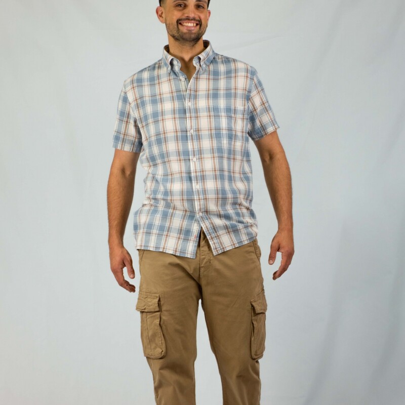 Camisa a cuadros Hilton Light Blue