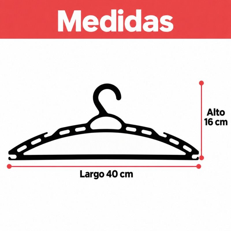 Pack X5 Perchas plásticas NEGRO