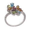 Anillo oro blanco 18k con brillantes y piedras semi-preciosas Anillo oro blanco 18k con brillantes y piedras semi-preciosas