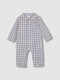 Pijama De Cuadro Vichy Gris Azulado