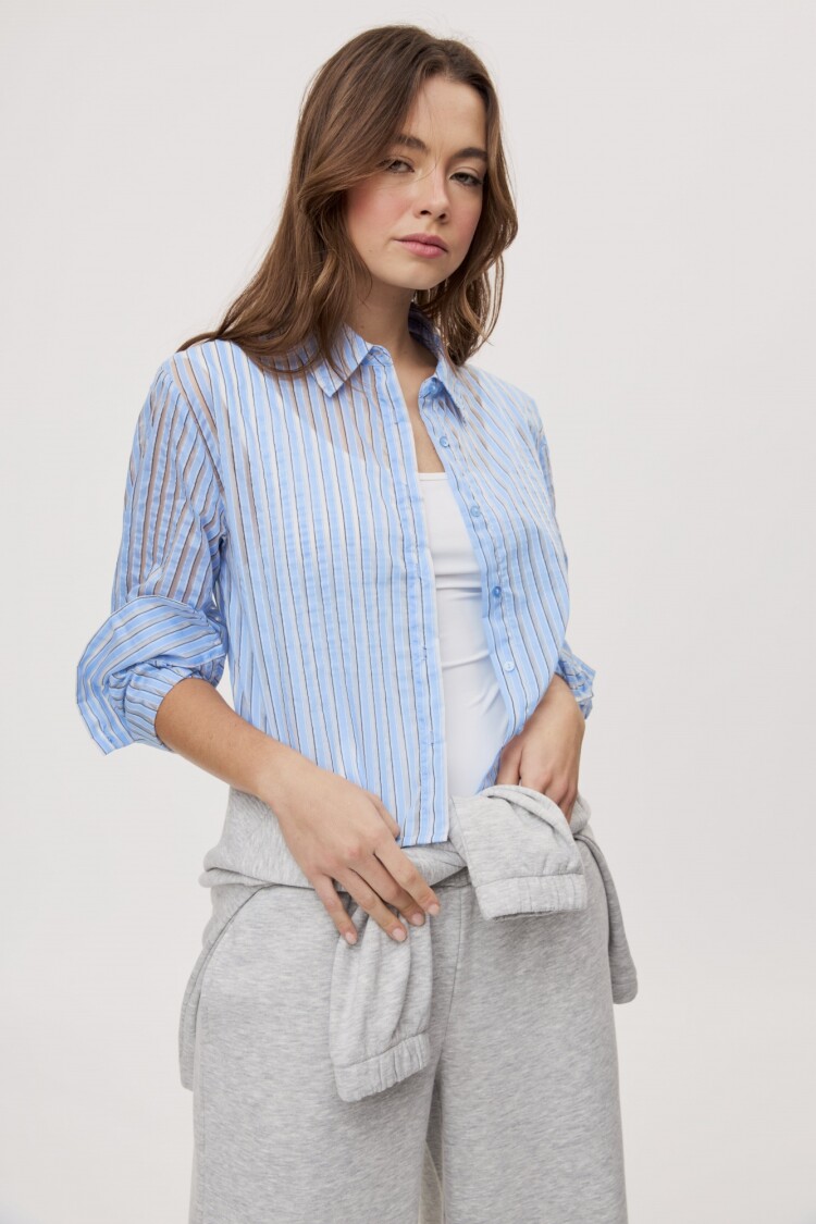 CAMISA ROSAURA STRIPES Celeste