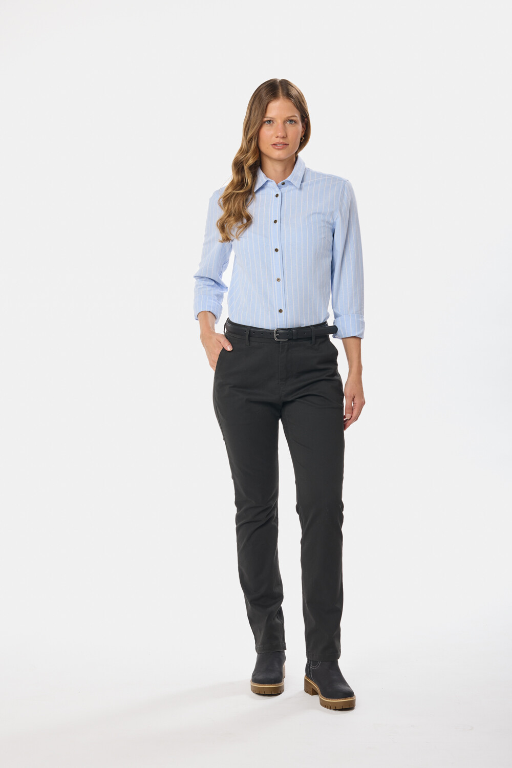 PANTALÓN CLÁSICO CON SPANDEX VERDE OSCURO