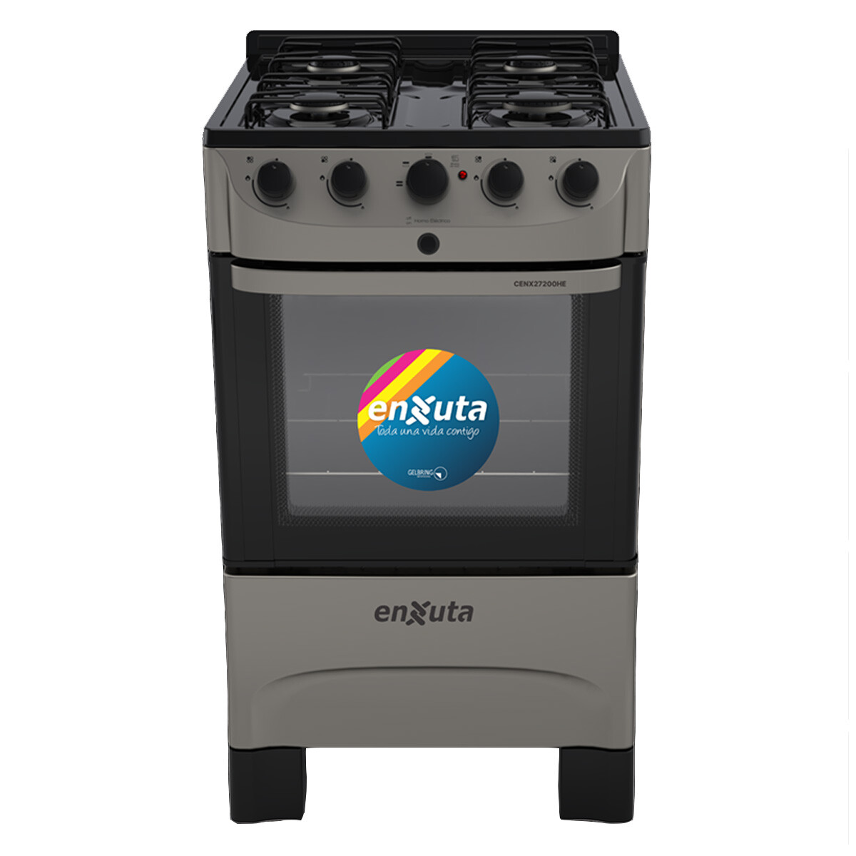 COCINA COMBINADA 4 HORNALLAS TITANIO - ENXUTA 