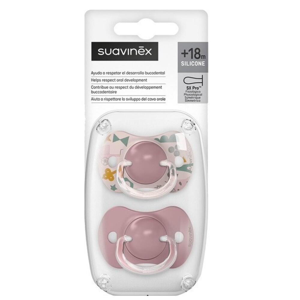 Set x2 chupete fisiológico Suavinex 18M Park violeta