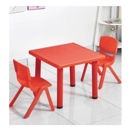 Mesa Cuadrada de Plástico y Metal para Niños 60x60cm Rojo