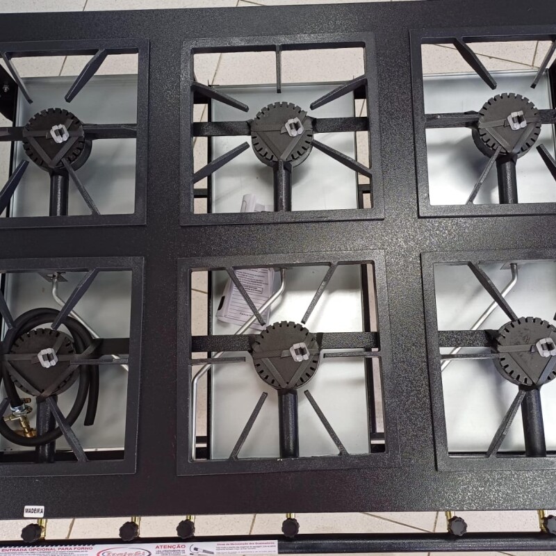 Anafe 6 Hornallas a Gas 30x30 QS Alta Presion Perpetua PF70 Anafe 6 Hornallas a Gas 30x30 QS Alta Presion Perpetua PF70