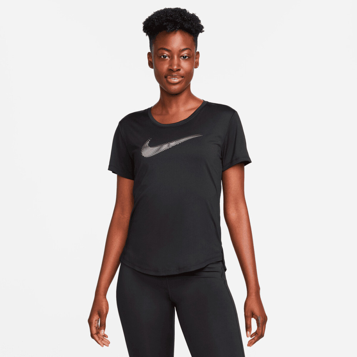 Camiseta Nike Dri-Fit Swoosh de Mujer - Negro 