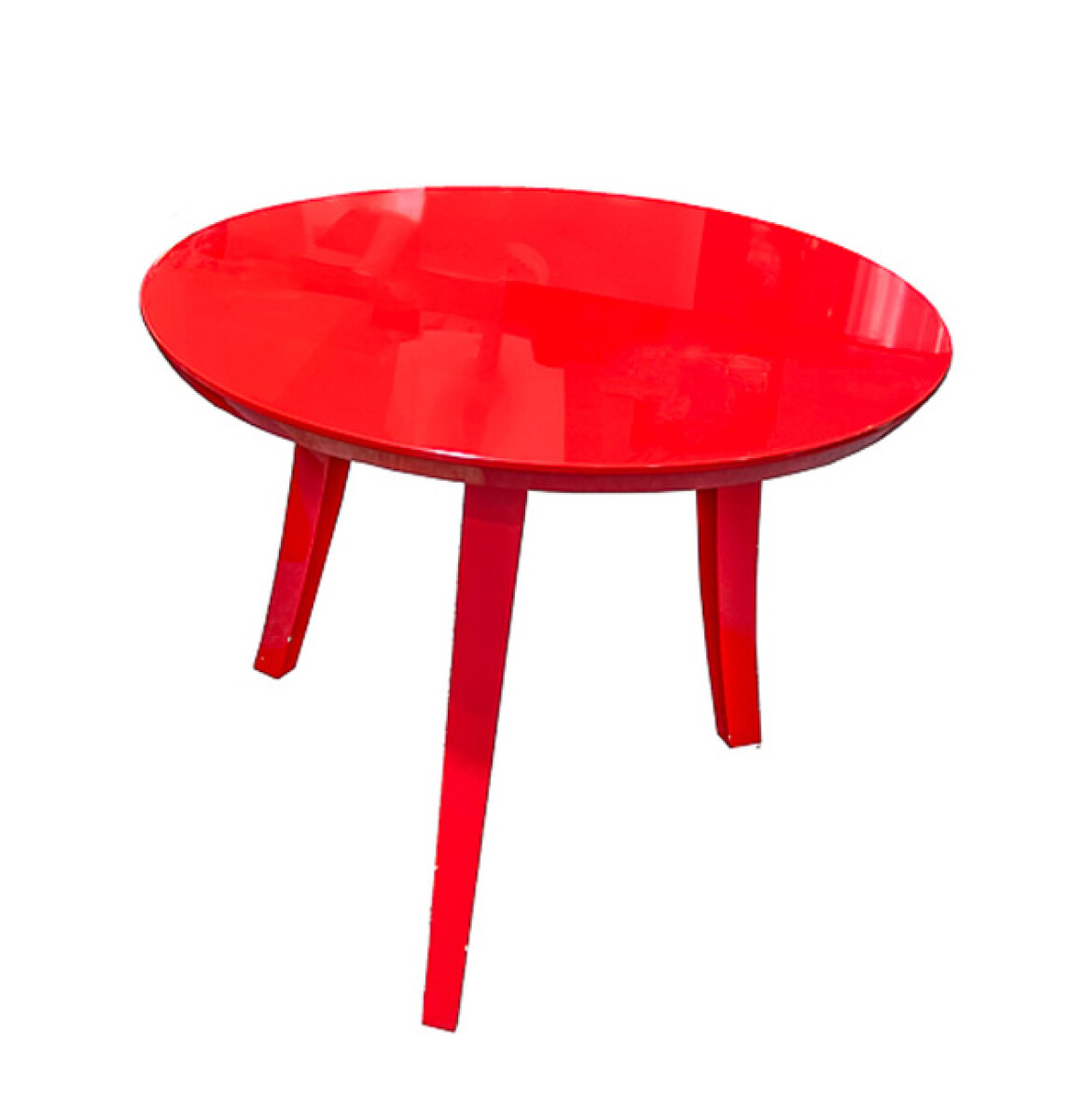 MESA DE APOYO MEDIANA LACA ROJO BRILLANTE 60 CMS DIAMETRO 