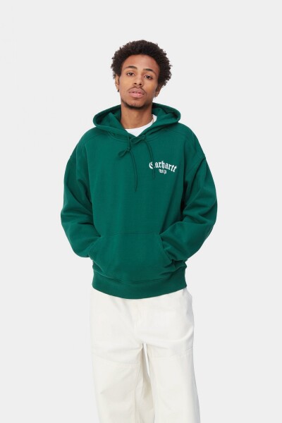 Hooded Onyx Script Sweat Verde