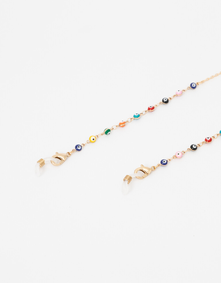 Estuches Anteojos Metal Holder Con Beads De Ojitos Turcos - Combinacion Multicolor