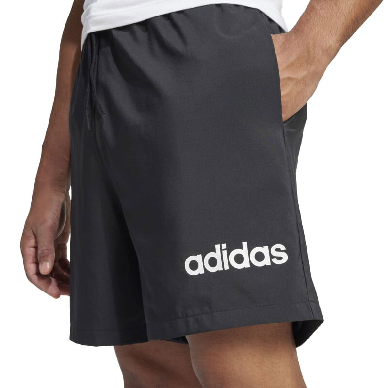 Short de Hombre Adidas Essentials Linear Logo Negro - Blanco