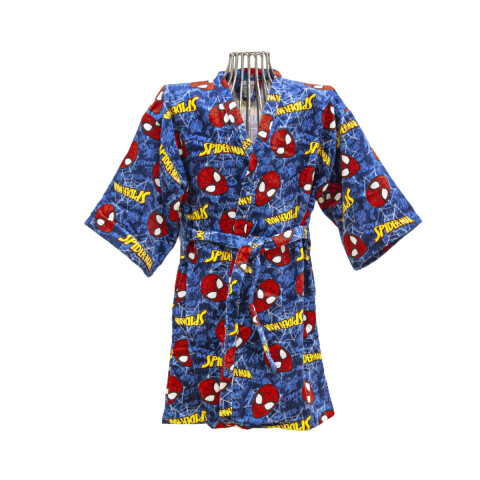 Bata de Baño Infantil Velour Talle P al G SPIDER CARA ARAÑA ROJO