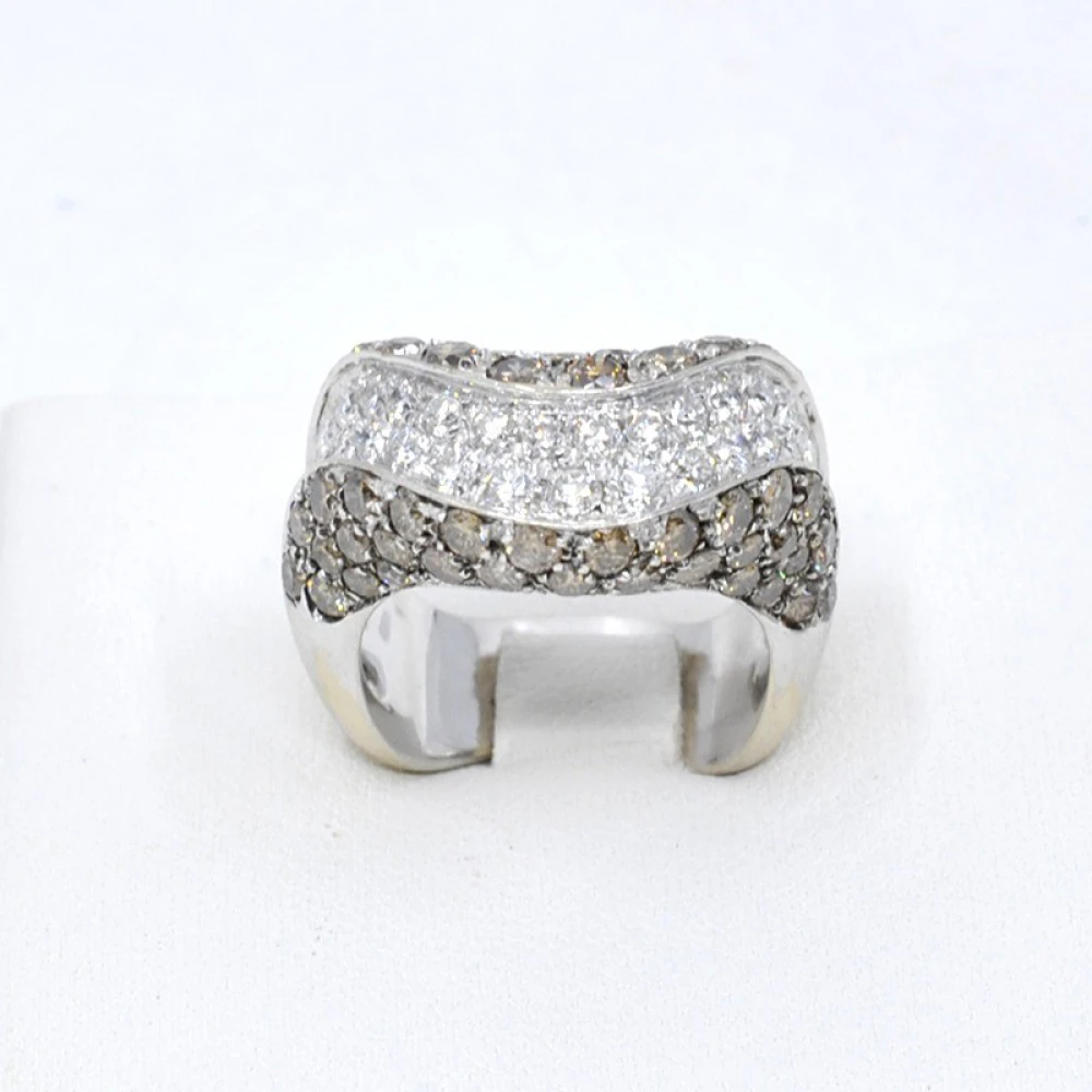 Anillo En Oro 18K Y Brillantes (Champagne Y Blancos) Anillo En Oro 18K Y Brillantes (Champagne Y Blancos)