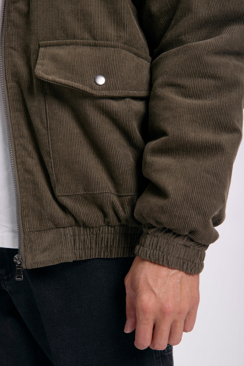 Campera bomber pana Verde
