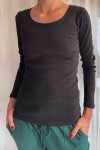 Camiseta en ribs Negra