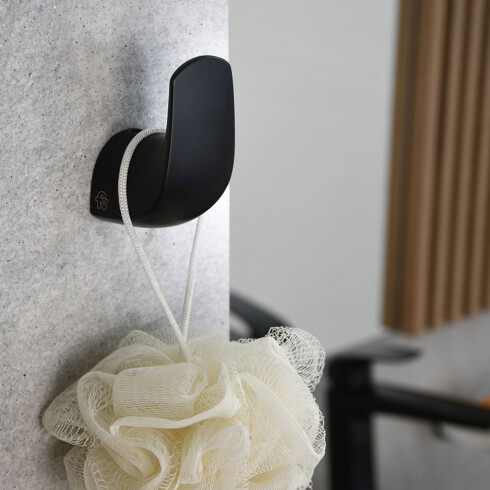 PERCHA PARA BAÑO METAL EPUYEN NEGRO MATE ACERO INOXIDABLE NEGRO