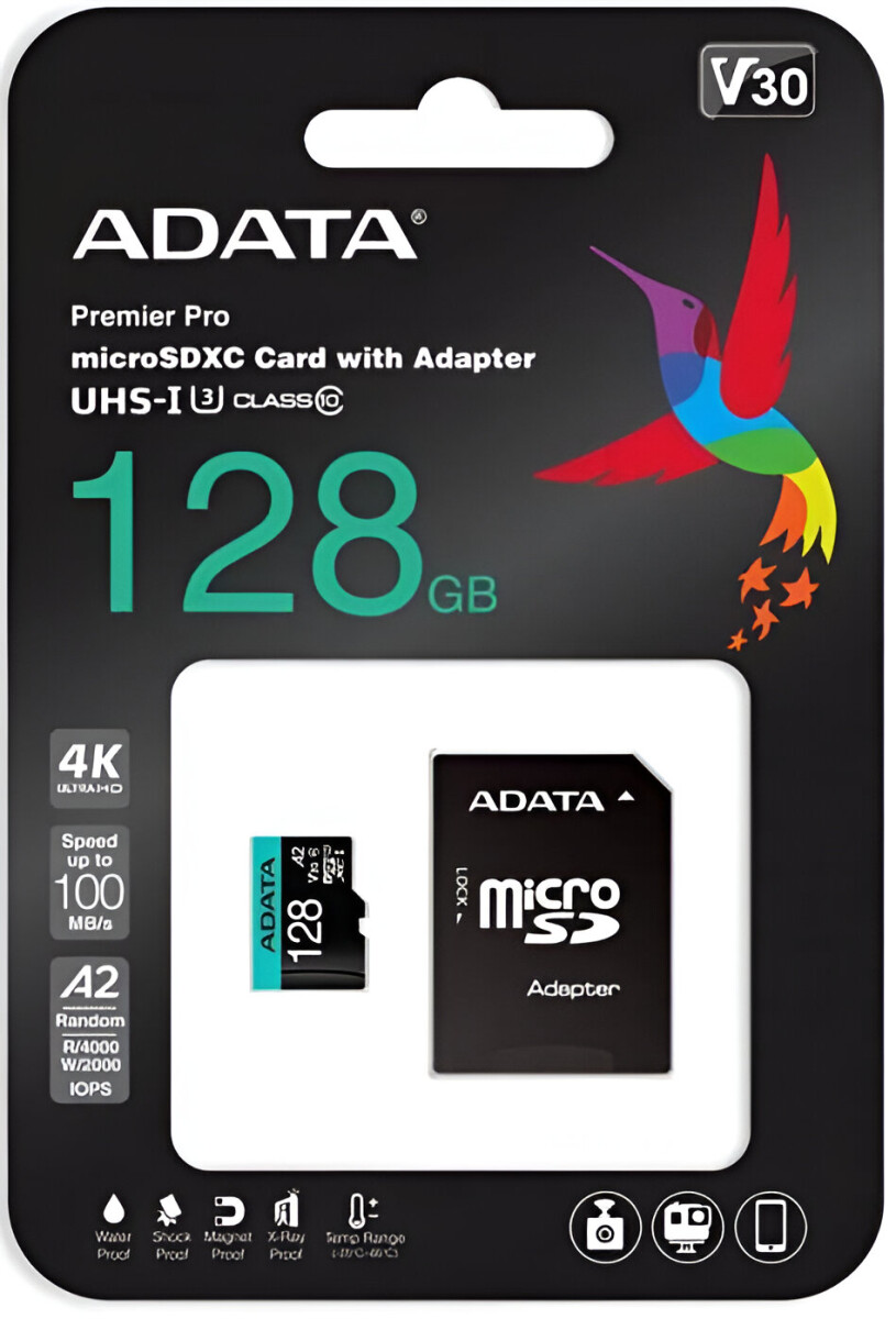 ADATA MICRO SDXC AUSDX128GUI3V30SA2-RA1 PREMIER PRO C/ADAPT - 6001 