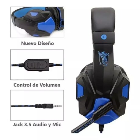 Auriculares Gamer con micrófono GM004 azules V01