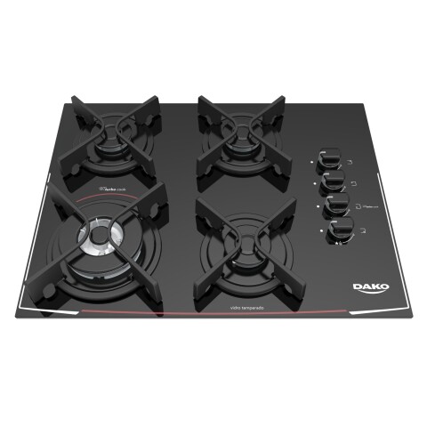 Anafe Dako Cooktop 4 Hornallas a Gas Vidrio Templado 1630 Anafe Dako Cooktop 4 Hornallas a Gas Vidrio Templado 1630