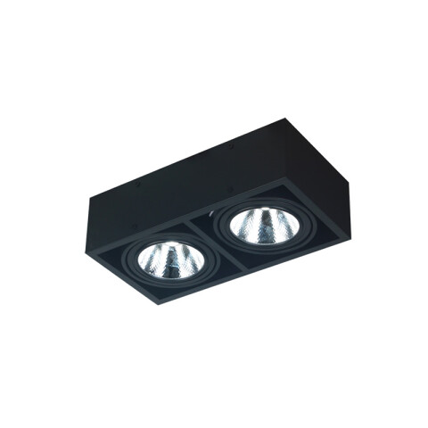 Lámpara de techo prisma rectangular negro 2xAR111 IX9383