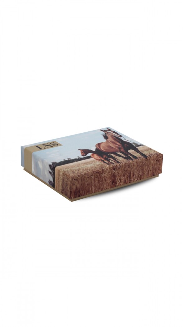 BILLETERA ODIN C/ BORDADO TABACO C/ AZUL