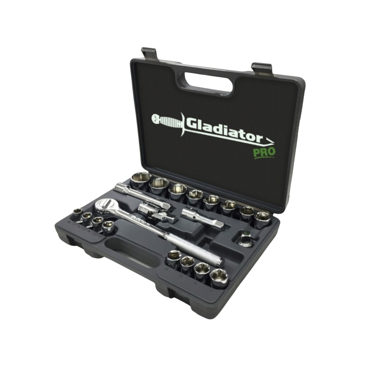 JUEGO DE TUBO, LLAVE CRIQUET METRICO 21P 1/2" GLADIATOR PRO Juego De Tubo, Llave Criquet Metrico 21p 1/2" Gladiator Pro