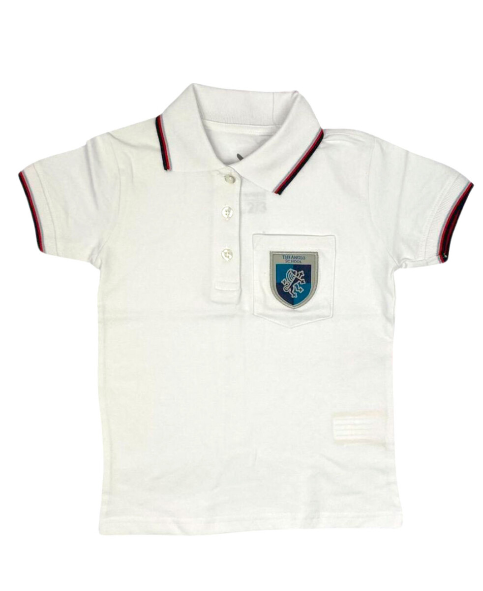 Remera Polo femenina The Anglo School - Blanco 